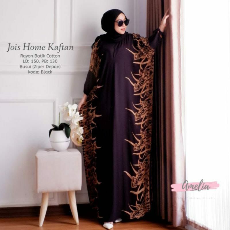 JOIS HOME KAFTAN DRESS GAMIS MUSLIMAH RAYON JUMBO LD 150 MURAH SIMPLE MODIS MODERN