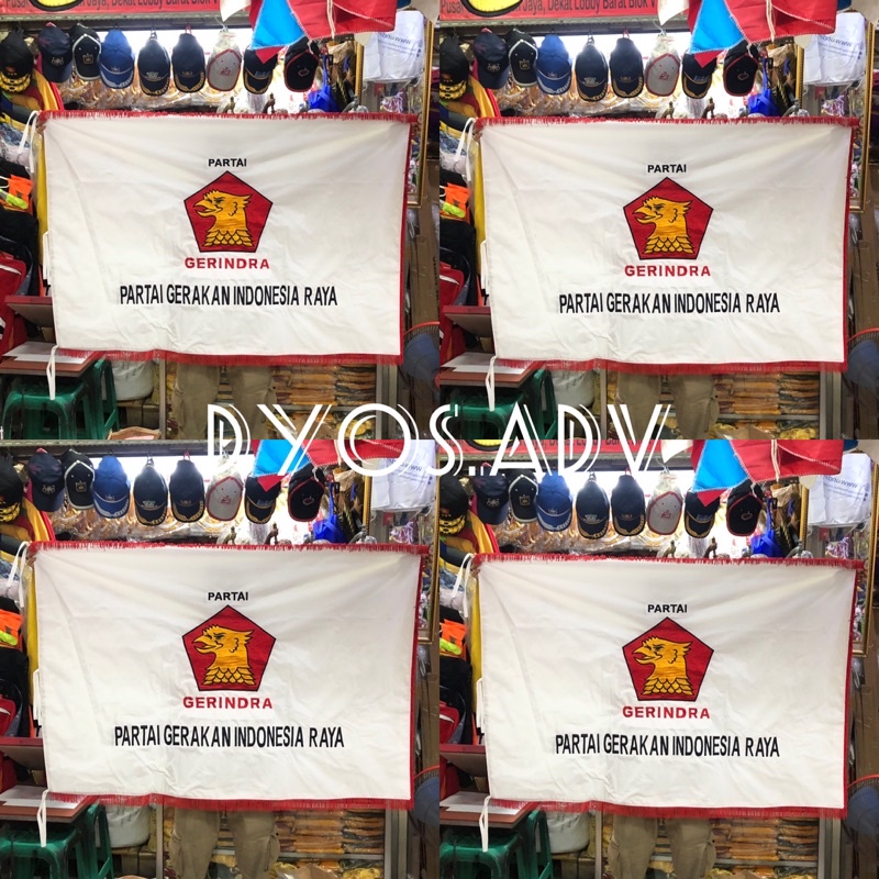 Bendera Gerindra Partai Pataka Bordir