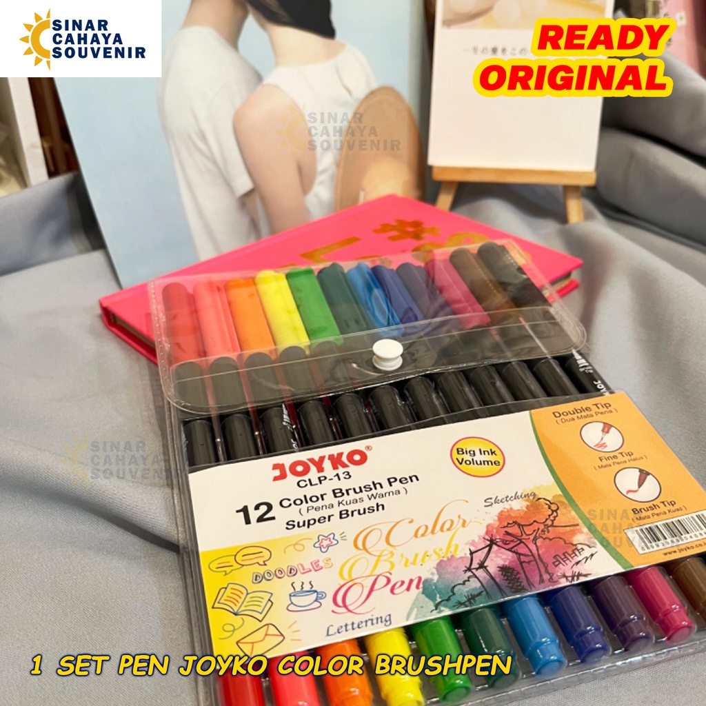 

Pulpen Joyko Color Brushpen CLP12 1 Set Isi 12 Pcs | ATK Pena Joyko Murah Meriah Stationery Unik Lucu