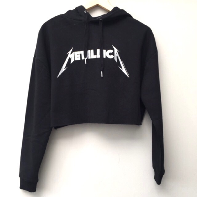 metallica crop hoodie