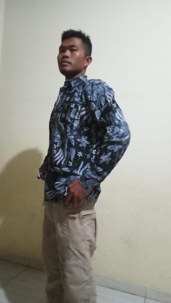 Kemeja Batik Manggar Hitam Abu