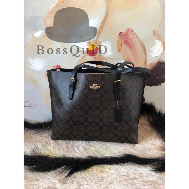 Coach Mollie Tote Bag In Signature Mahogany