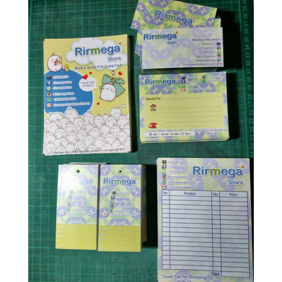 

SET PROMOSI/HANGTAG/BROSUR/STIKER PENGIRIMAN/NOTA