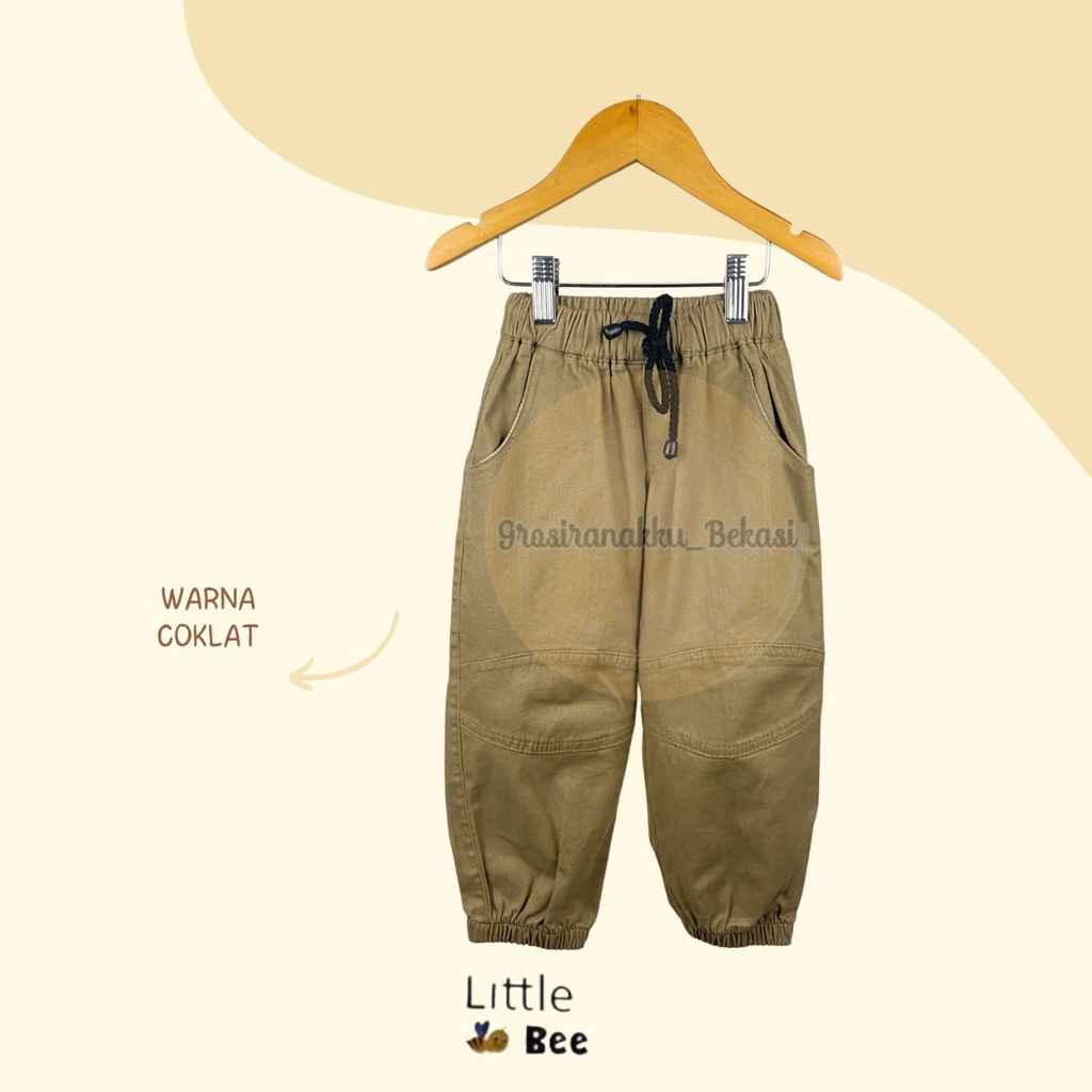 Celana Anak Jogger Laki-Laki Littlebee Warna Coklat  size 1-5thn