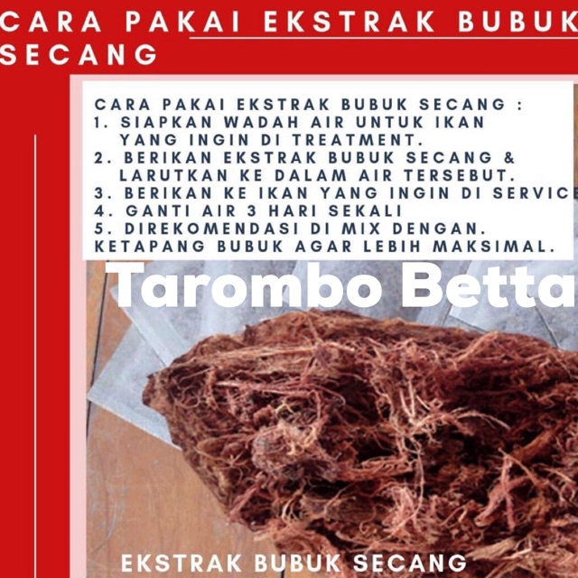 Vitamin &amp; Obat Ikan Cupang dan Ikan Hias Lainnya Ekstrak Bubuk Serat Kayu Secang 10 gram 10gr 10gram