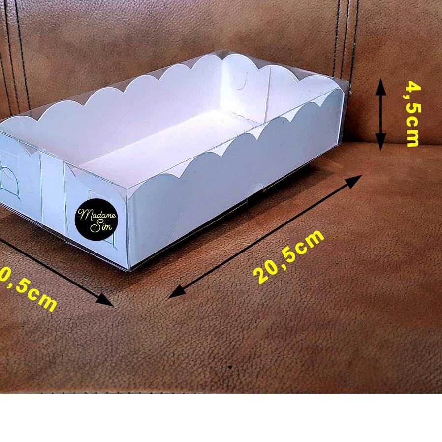 

Best - BOX MIKA PUTIH - DUS KUE - KOTAK - KARDUS 20 x 10 x 4,5 CM ISI 10 PCS