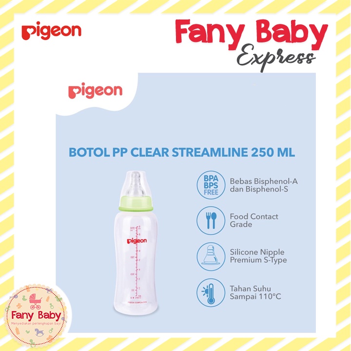 PIGEON BOTTLE PP CLEAR STREAMLINE 250ML / PR010807