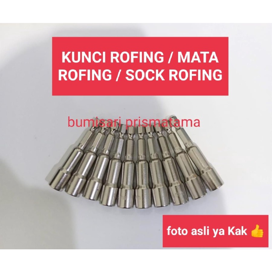 Kunci rofing / Mata obeng magnet 8 X 65 mm / Kunci sok bor murah / Magnetic nut 8mm