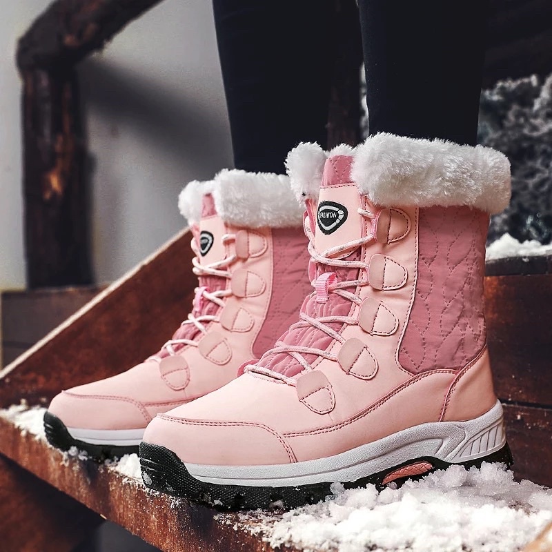 Boots winter wanita sepatu musim dingin import Chika waterproof anti slip salju snow boot anti slip