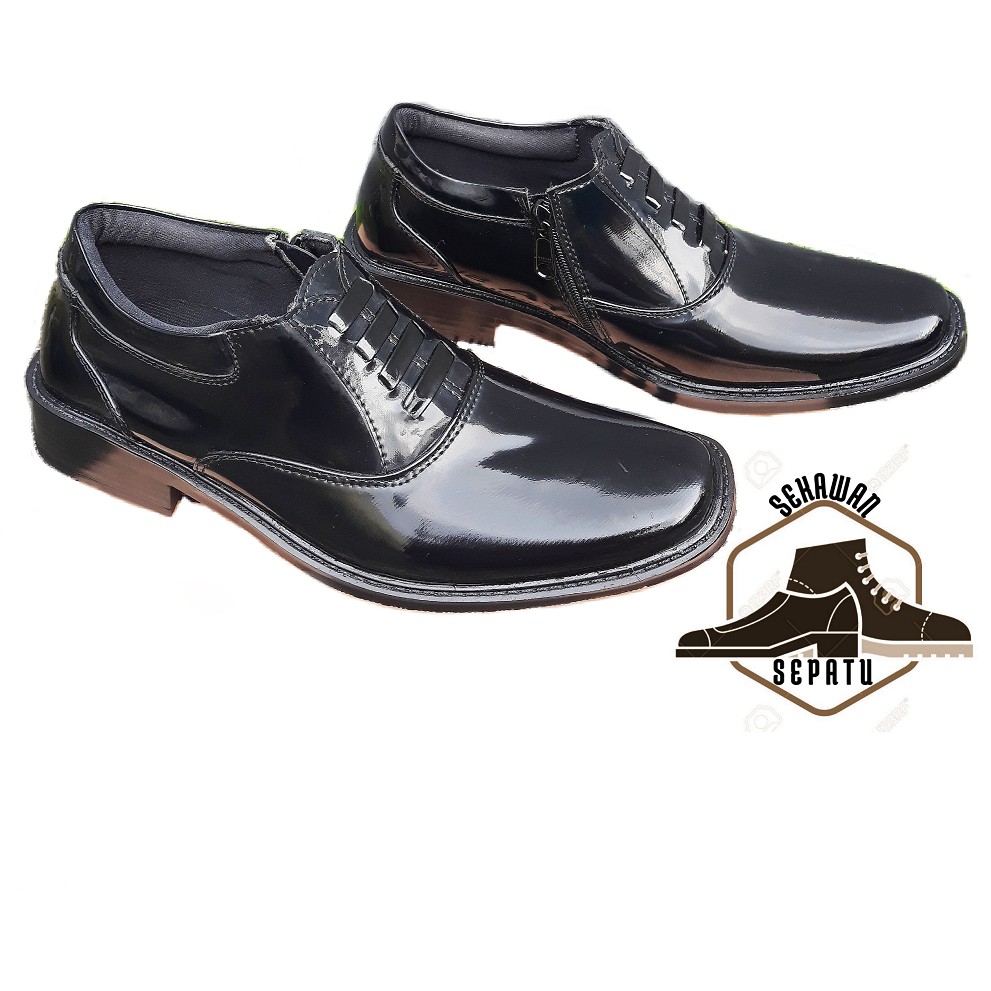 Sepatu PDH Variasi Resleting - Sepatu PDH Satpam Security