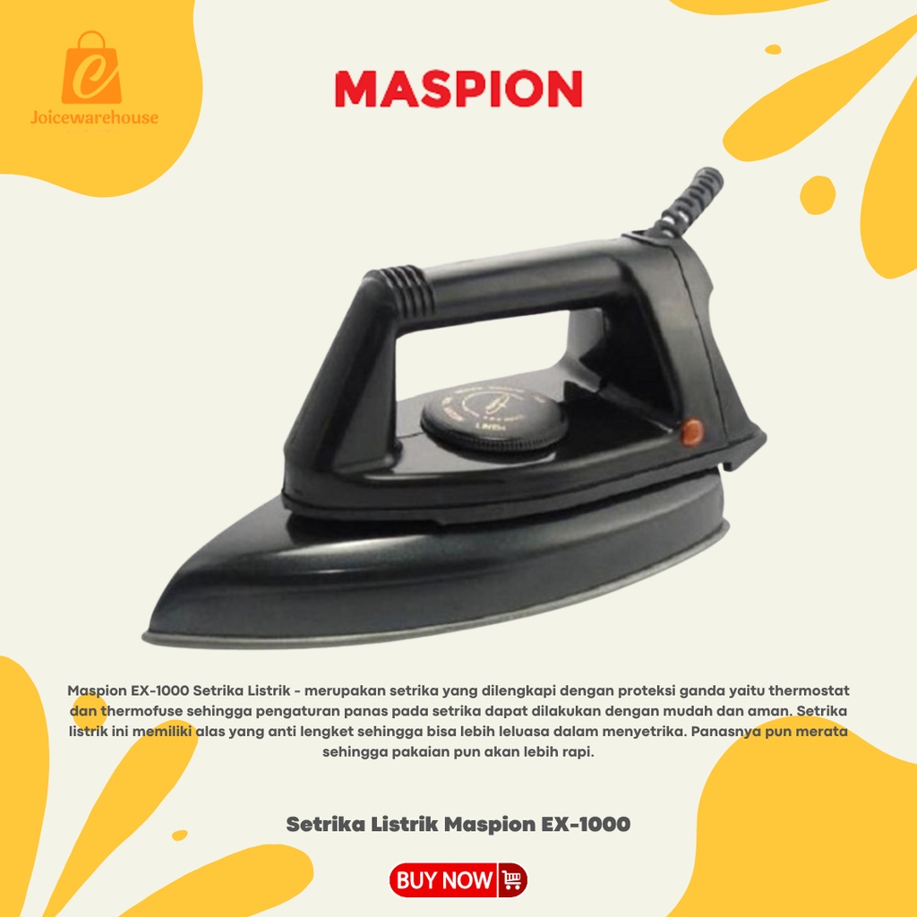 Setrika Listrik Maspion EX-1000 / ex 1010 BB