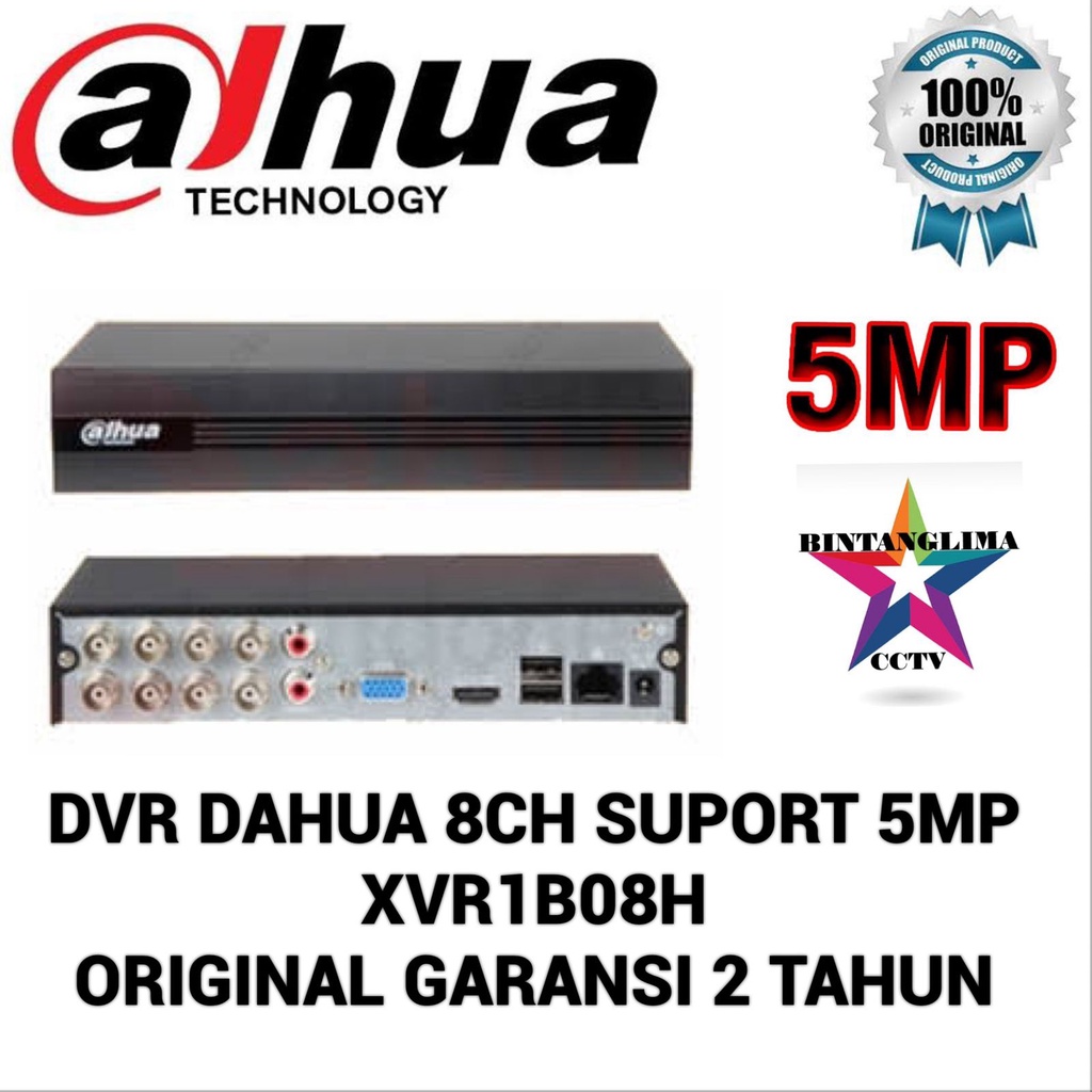 DVR RECORDER CCTV DAHUA 8 CHANNEL CCTV DAHUA 8CH 5MP