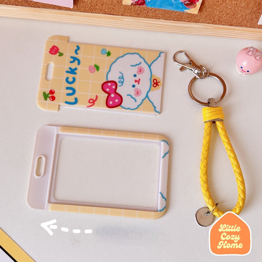 CUTIE CARD HOLDER / Pelindung Kartu Motif Kartun Transportasi Gaya Korea Untuk Sekolah Kantor / Gantungan Tali Kartu Akses MRT Busway Lanyard