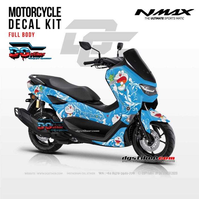 Decal Sticker Nmax New Biru Doraemon