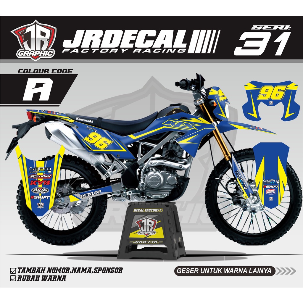 (BISA COD) DECAL KLX 150 BF SUPERMOTO EXTREME KEREN -DEKAL KLX BF TRAIL TRABAS-DECAL STIKER KLX BF H