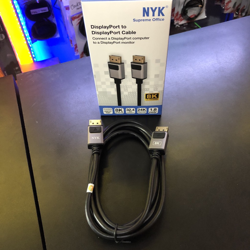 NYK Cable 8K Display Port to Display Port 1.8m