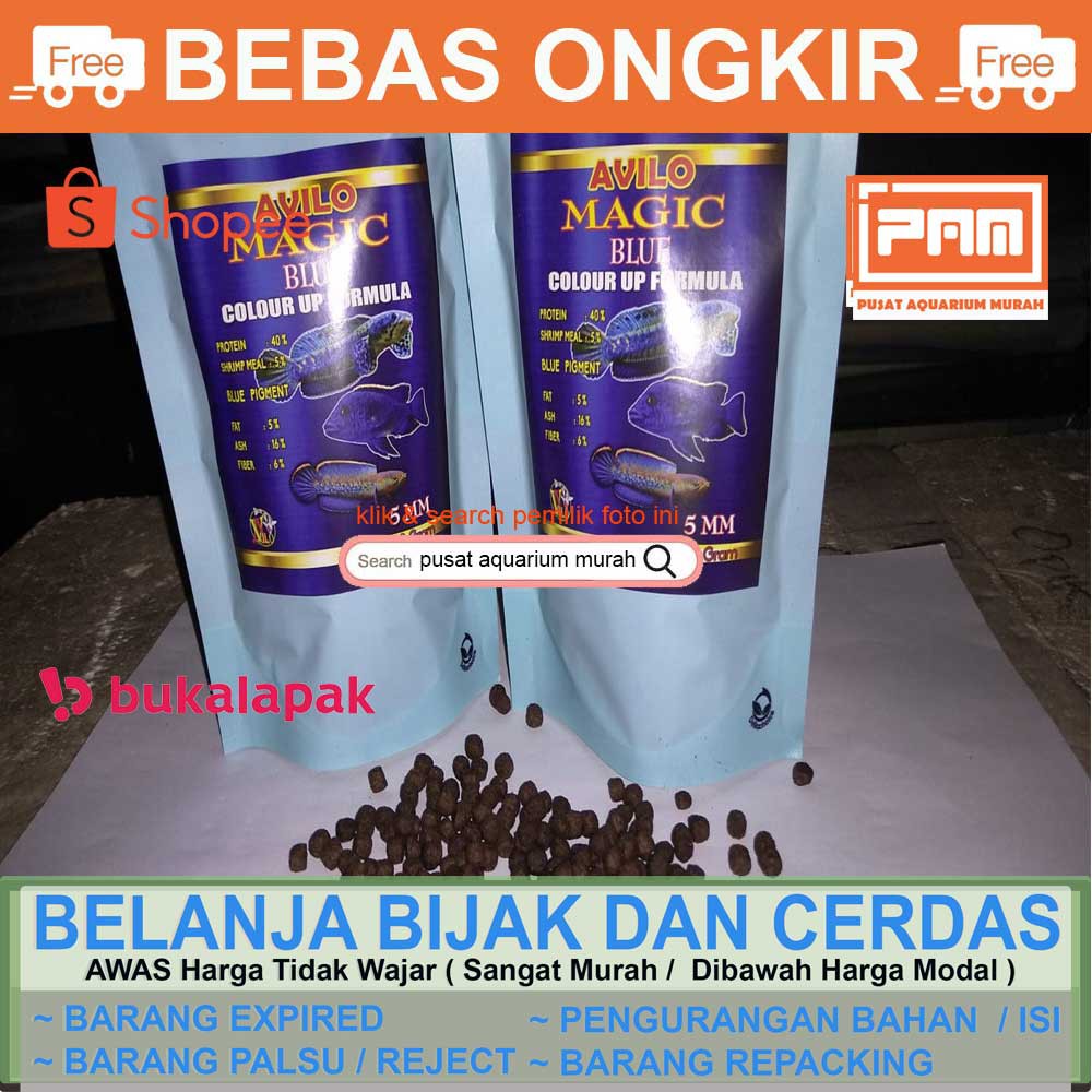 Pakan Ikan Hias Avilo Magic Blue Pelet Ikan Cichlid, Channa Dan Gabus Pusat Aquairum Murah PAM