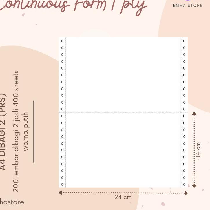 

(PROMO VST95) Kertas Continuous Form Struk PPOB PLN A4 Dibagi 2 1 Ply 200 Lembar ❀