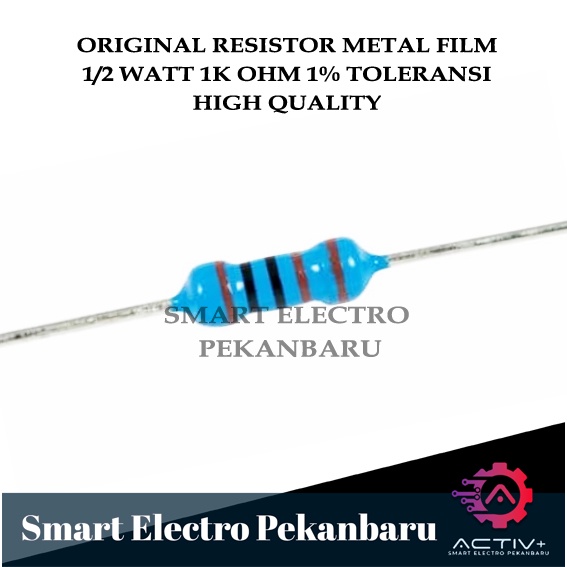 ORIGINAL RESISTOR METAL FILM 1K OHM 1/2 watt 1 % Taiwan - R 1Kohm 1/2watt 1% METAL FILM 1000 OHM 0.5
