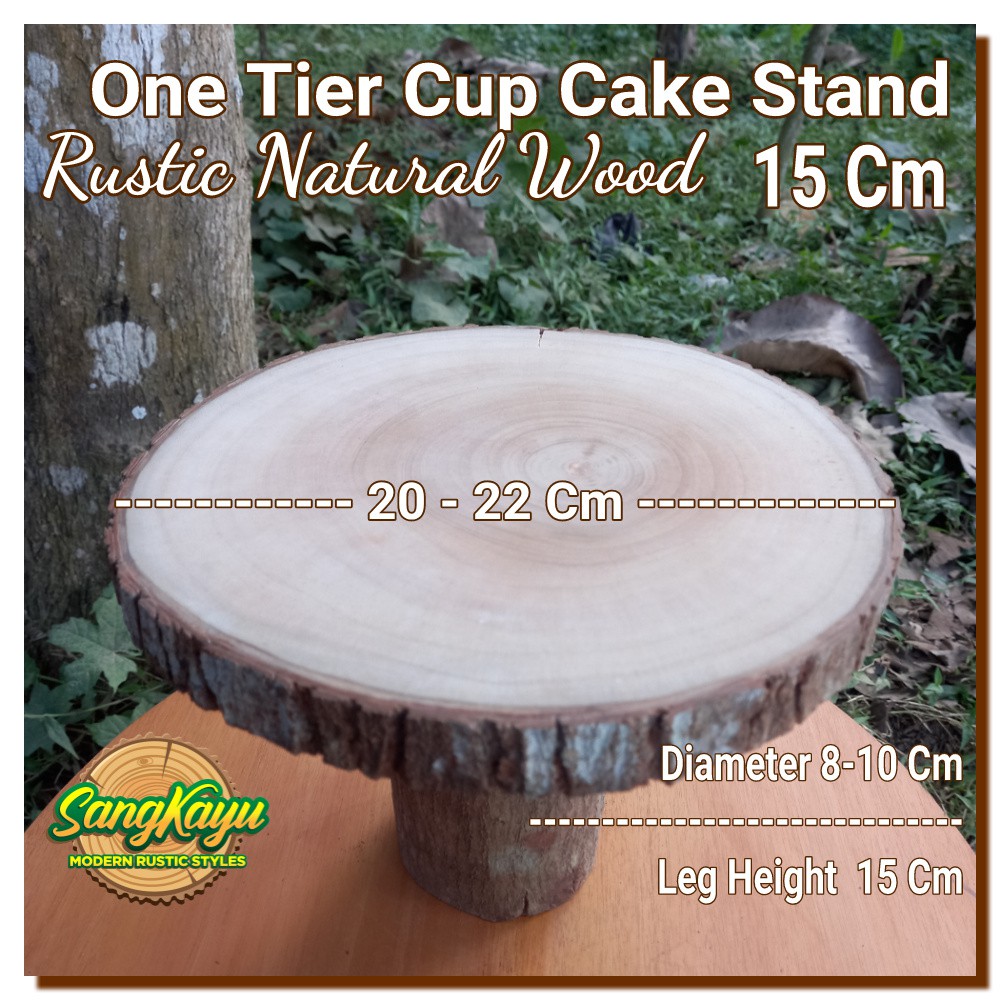 Rak kue one tier cup cake stand 20-22-15 cm tempat kue rustic stand