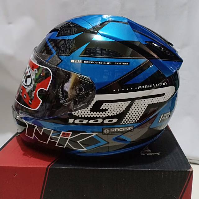 helm nhk gp1000 star blue dobel visor