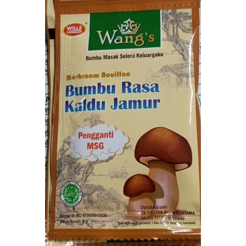 

Wang's Bumbu Rasa Kaldu Jamur / Mushroom Bouillon Sachet 6gr
