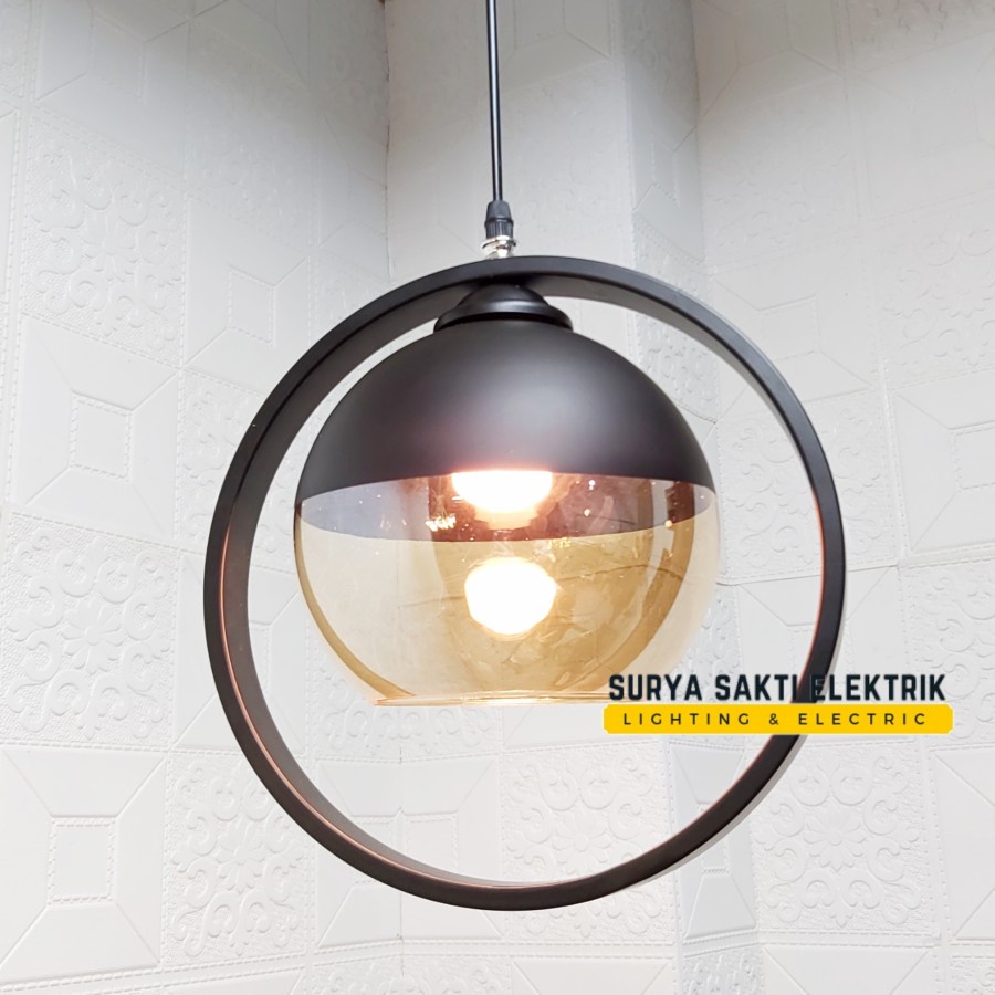 LAMPU GANTUNG MINIMALIS MODERN BULAT HIAS RUANG MAKAN TERAS KAMAR