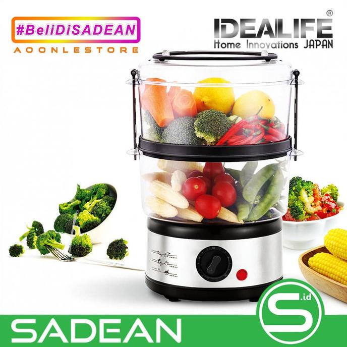 ALAT PENGUKUS MAKANAN KUKUSAN LISTRIK IDEALIFE IL-114 FOOD STEAMER