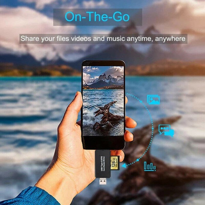 Usb C Card Reader 2.0 Micro Usb 3 In 1 Micro Sd Card Reader Usb-C Otg