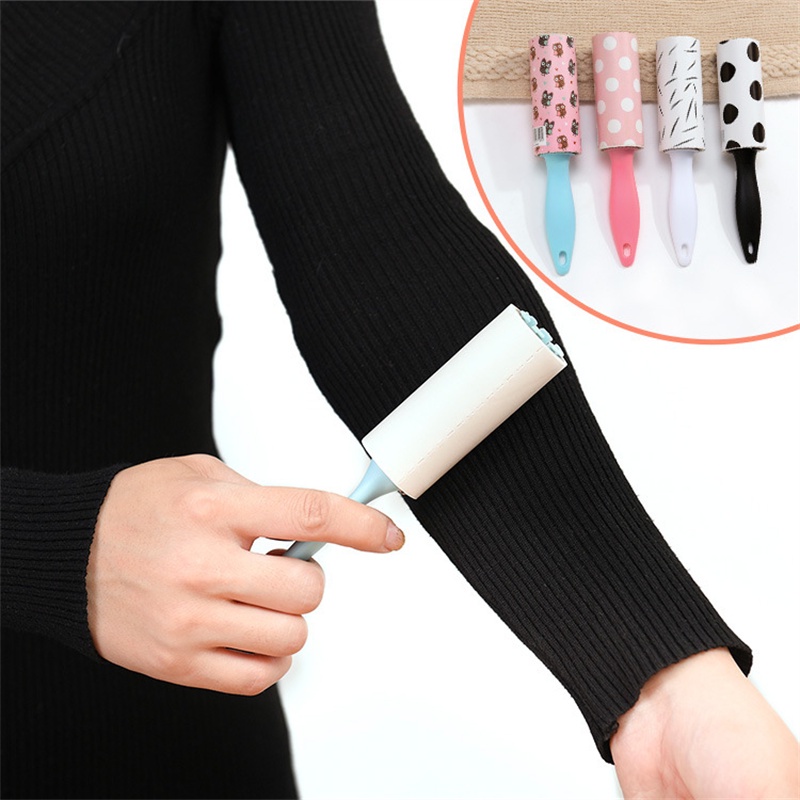 30 Sheets Mini Tearable Clothes Hair Sticking Device / Household Portable Roller Sticky Paper Lint Fluff Remover