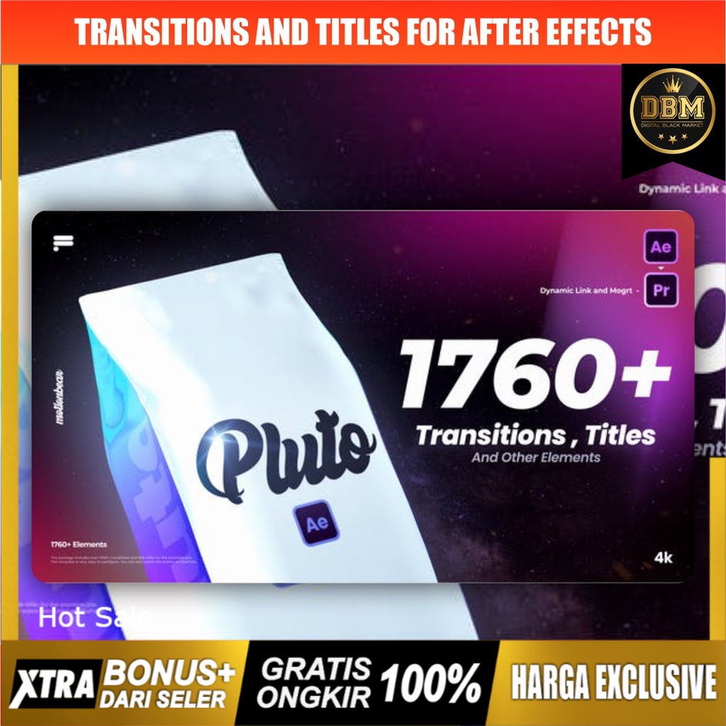 Pluto 1760+ Transitions and Titles - After Effects Project Files