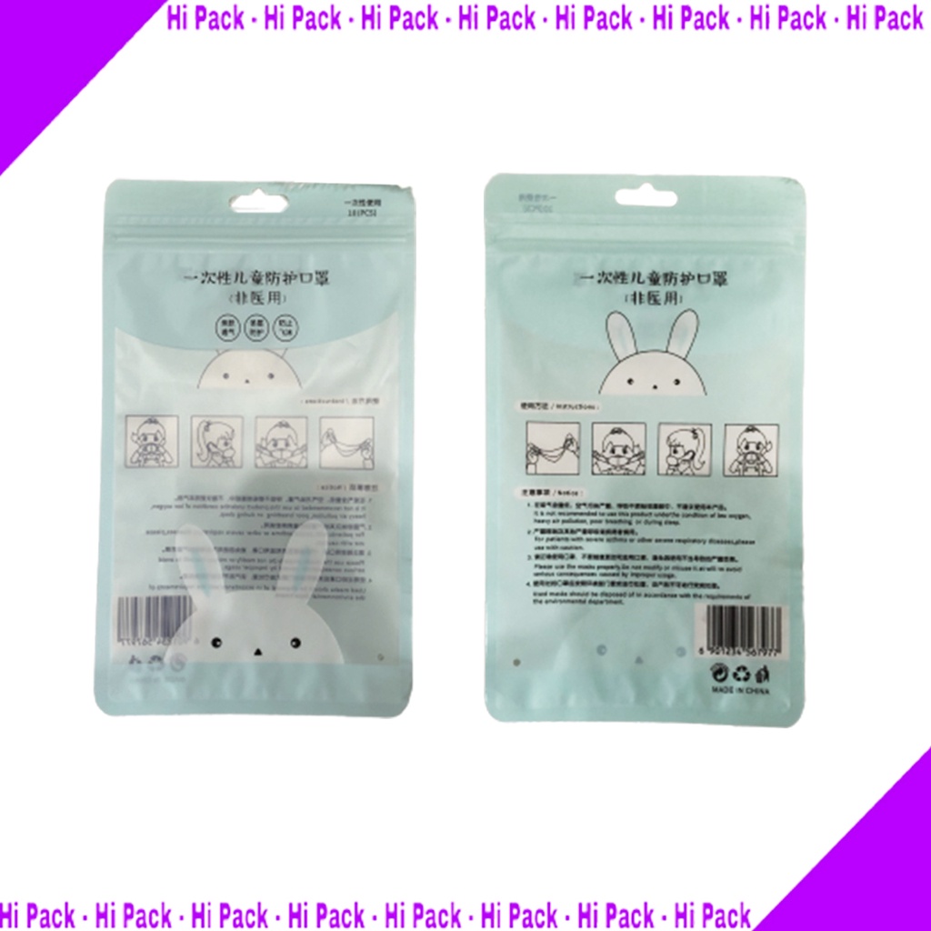 100PCS kantong plastik ziplock masker anak kantong repacking masker anak packing masker