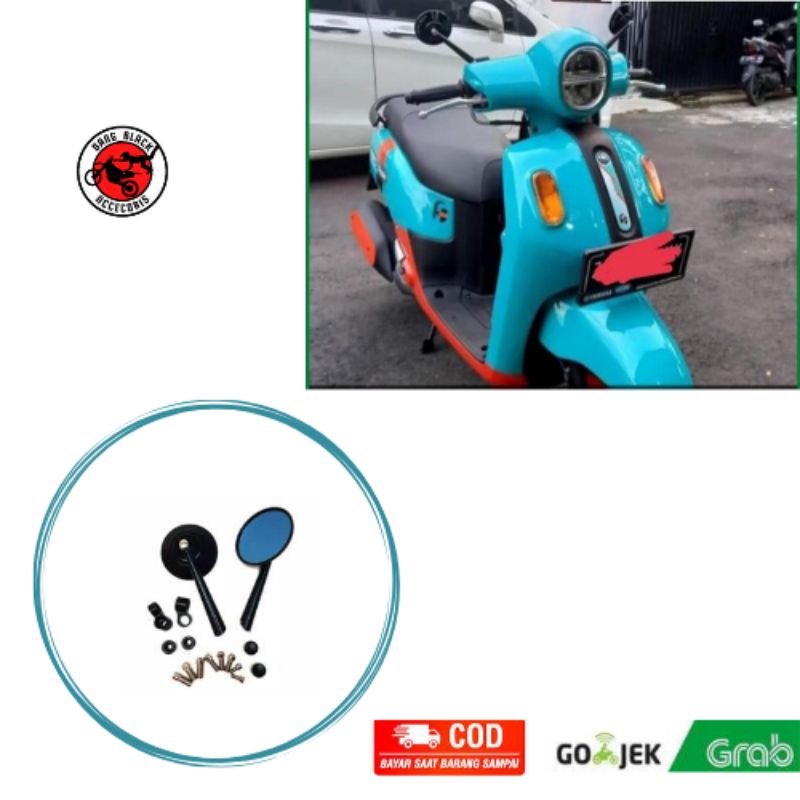 spion retro classic/klasik bulat Yamaha Fazio