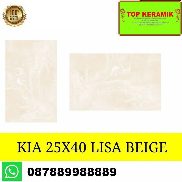 Keramik Dinding Kia 25x40 Lisa Beige Kw 1