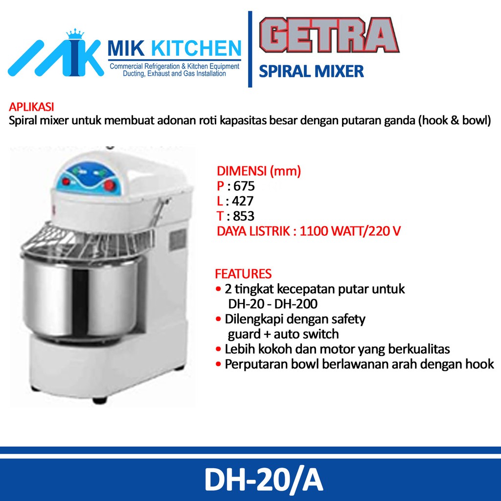 GETRA DH-20/A ( Spiral Mixer )