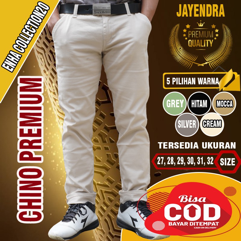 Celana Panjang Pria Cowok Chino Cardinal Crem Slimfit Katun Casual Murah CHINOS Cino Levi Ori