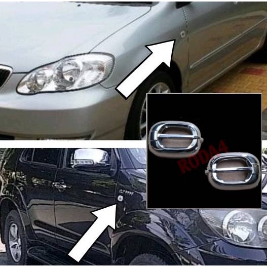 Cover Ring Side Fortuner 2004-2008 dan Corolla Altis 2002-2006 Chrome