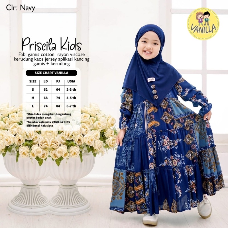 SETELAN GAMIS ANAK PRISCILA KIDS BY VANILLA