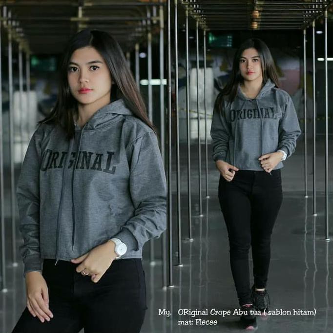 NEW KOREAN IMPORT SWEATER HOODIE CROPE ORIGINAL | sweater korea | sweater casual wanita