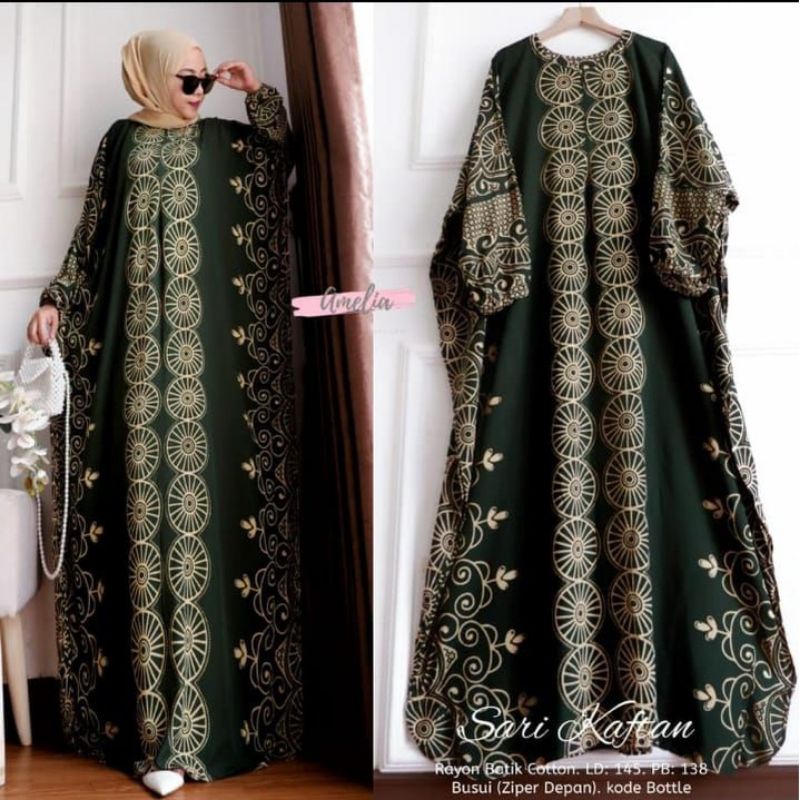 NEW PROMO !!! SARI GAMIS KAFTAN | GAMIS RAYON JUMBO LD 160  XXXL | LONGDRESS LOWO MOTIF TERBARU