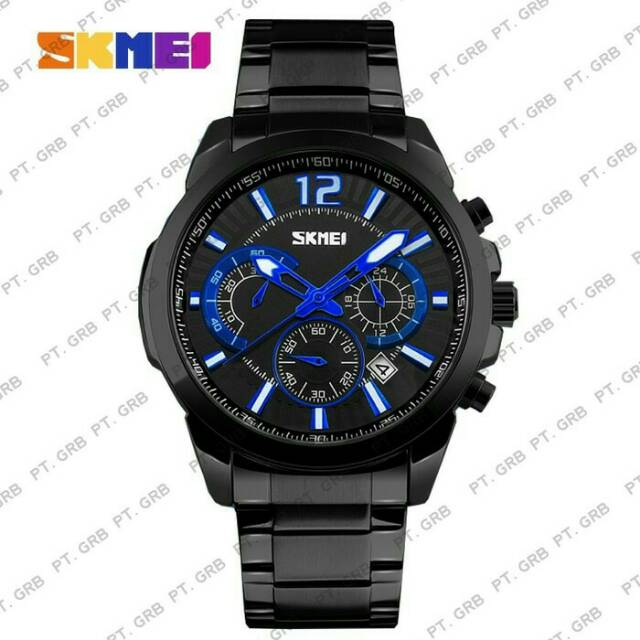 Jam tangan pria skmei 9108 black