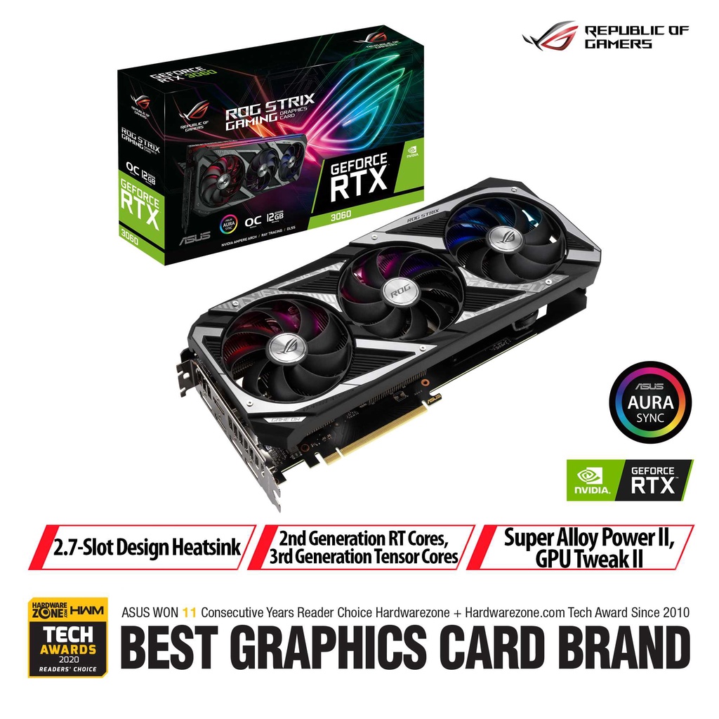 ASUS ROG Strix GeForce RTX 3060 OC Edition 12GB GDDR6 - VGA Card