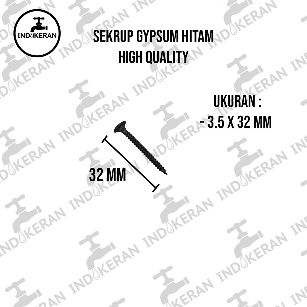 INDOKERAN - Sekrup Gypsum Hitam - High Quality