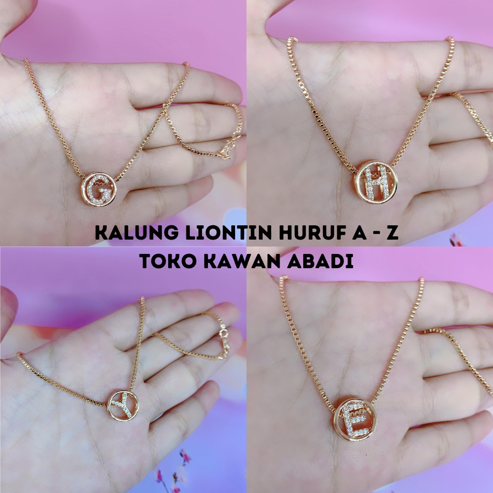 Kalung Huruf A - Z Xuping Gold Perhiasan Fashion Wanita liontin Inisial Huruf Terbaru *12