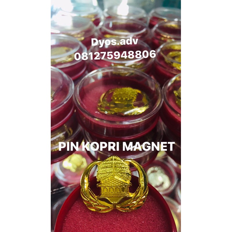 Pin Kopri kuningan Magnet berkualitas + kotak