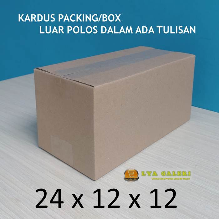 Karton Box Kardus Packing Uk.24x12x12 cm Luar Polos Dalam Ada Tulisan