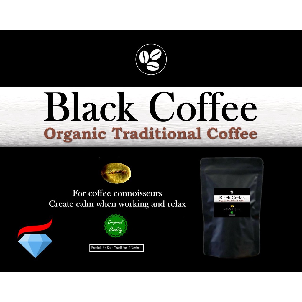 

Black Coffee 250 Gram Bubuk - Kopi Hitam Tradisional Kerinci - Jambi 100 % Murni