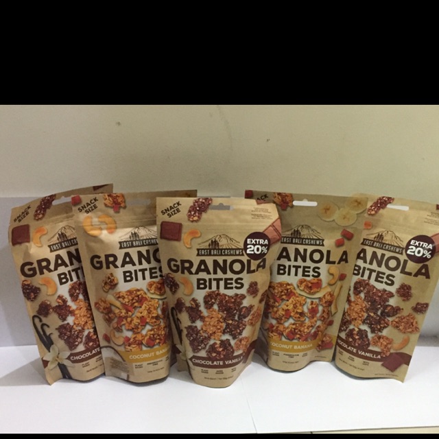 

East Bali Cashews - EBC - 125gr - Granola Bites Chocolate Vanilla / Coconut Banana - Snack Diet