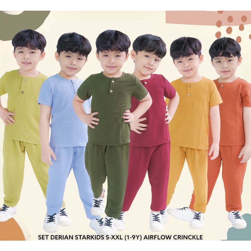 SET DERIAN STARKIDS 1-9Y -  SETELAN ANAK POLOS - SETELAN ANAK UNISEX