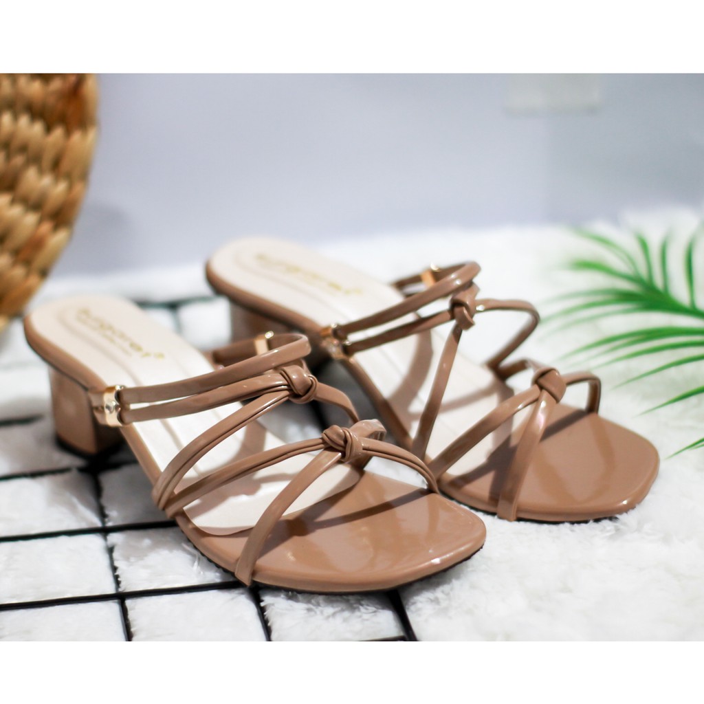 Sandal Heels Strap Tali silang Belakang R 99-6